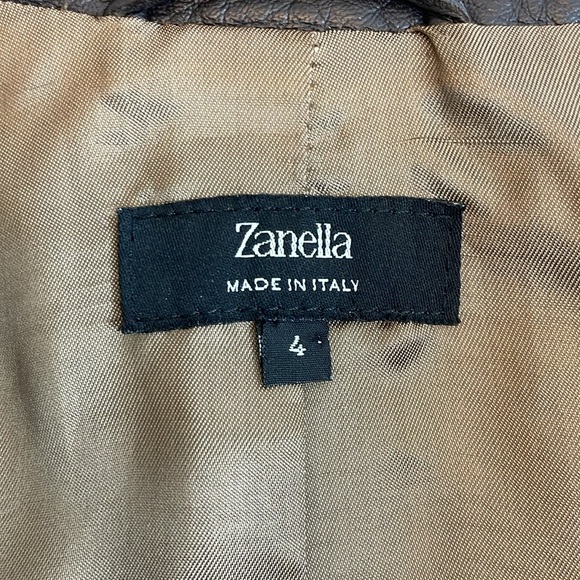 Zanella dark chocolate leather single button blazer - Picture 6 of 6